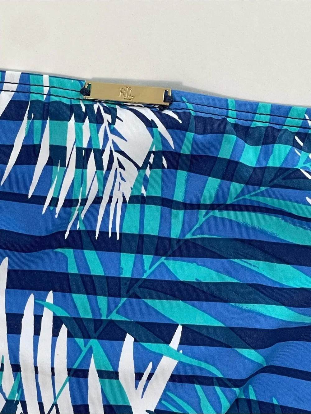 Ralph Lauren Women’s Blue & White Tropical Leaf Bikini Bottom Size 6 NWOT